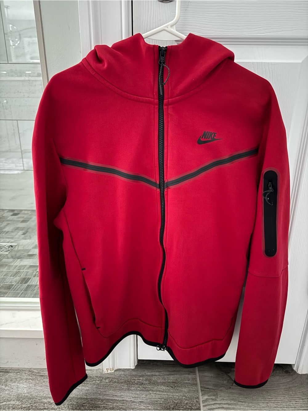 Nike Red Tech Fleece Full Zip Up Windrunner Hoodie